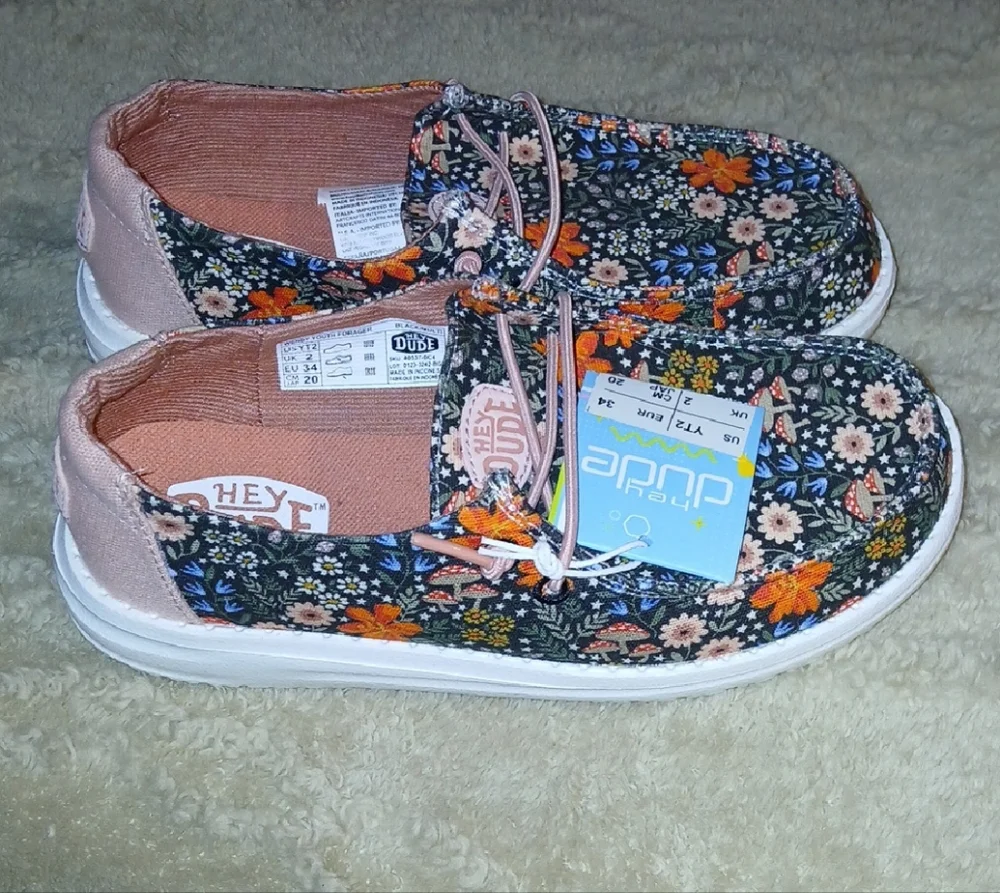 Hey Dude Black and Orange Moccasins Slip-On Shoes